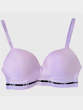 NWT NEW VICTORIA'S SECRET PINK LAVENDER WEAR EVERYWHERE WIRELESS PUSH UP BRA 32C